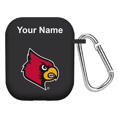 Black Louisville Cardinals Personalized AirPods Case Cover