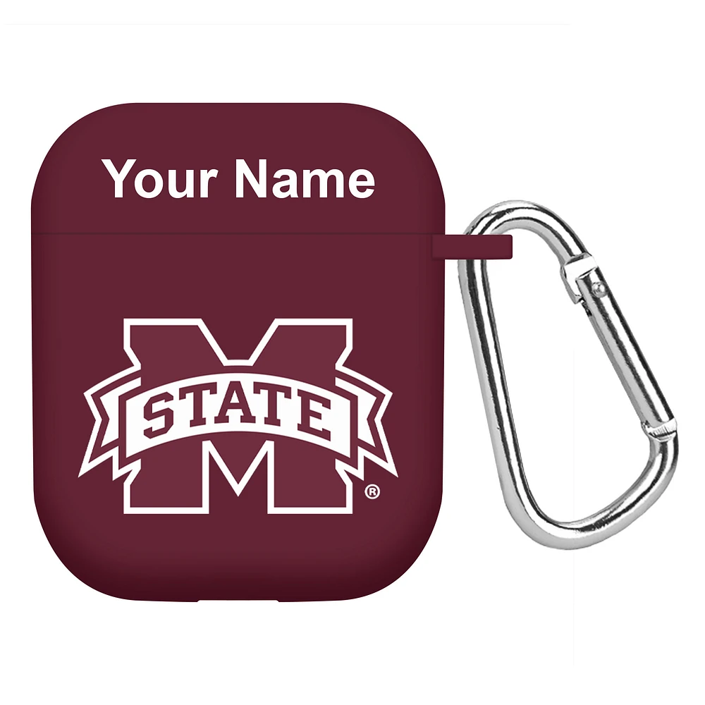 Maroon Mississippi State Bulldogs Personalized AirPods Case Cover