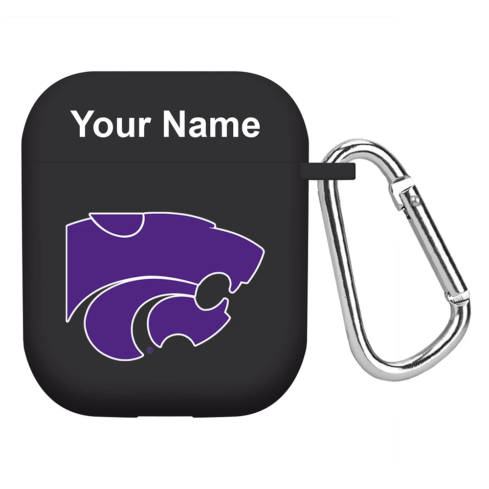 Black Kansas State Wildcats Personalized AirPods Case Cover