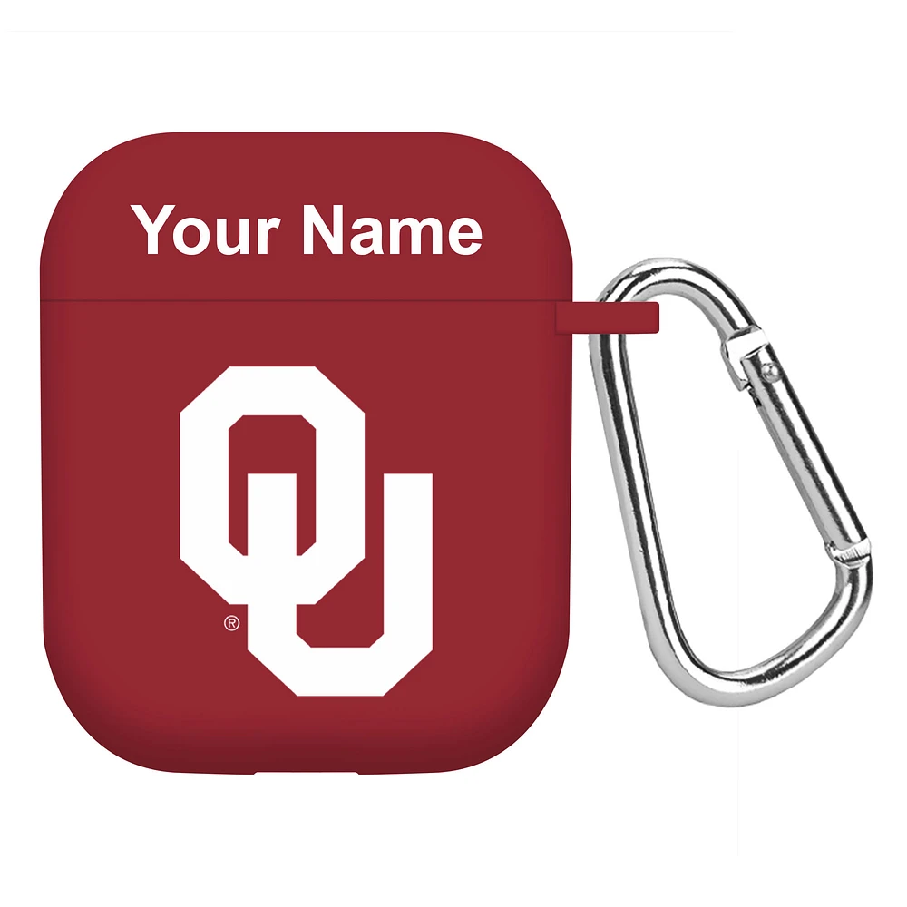 Crimson Oklahoma Sooners Personalized AirPods Case Cover