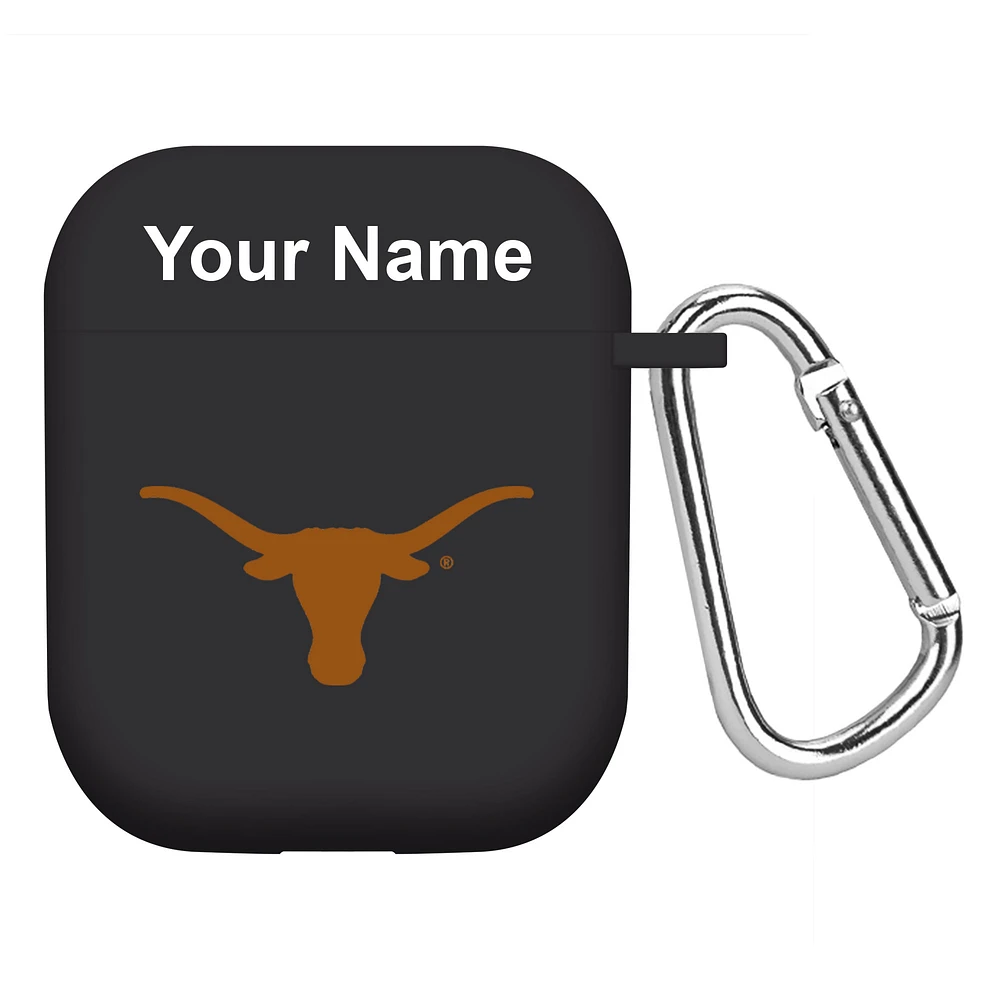 Black Texas Longhorns Personalized AirPods Case Cover