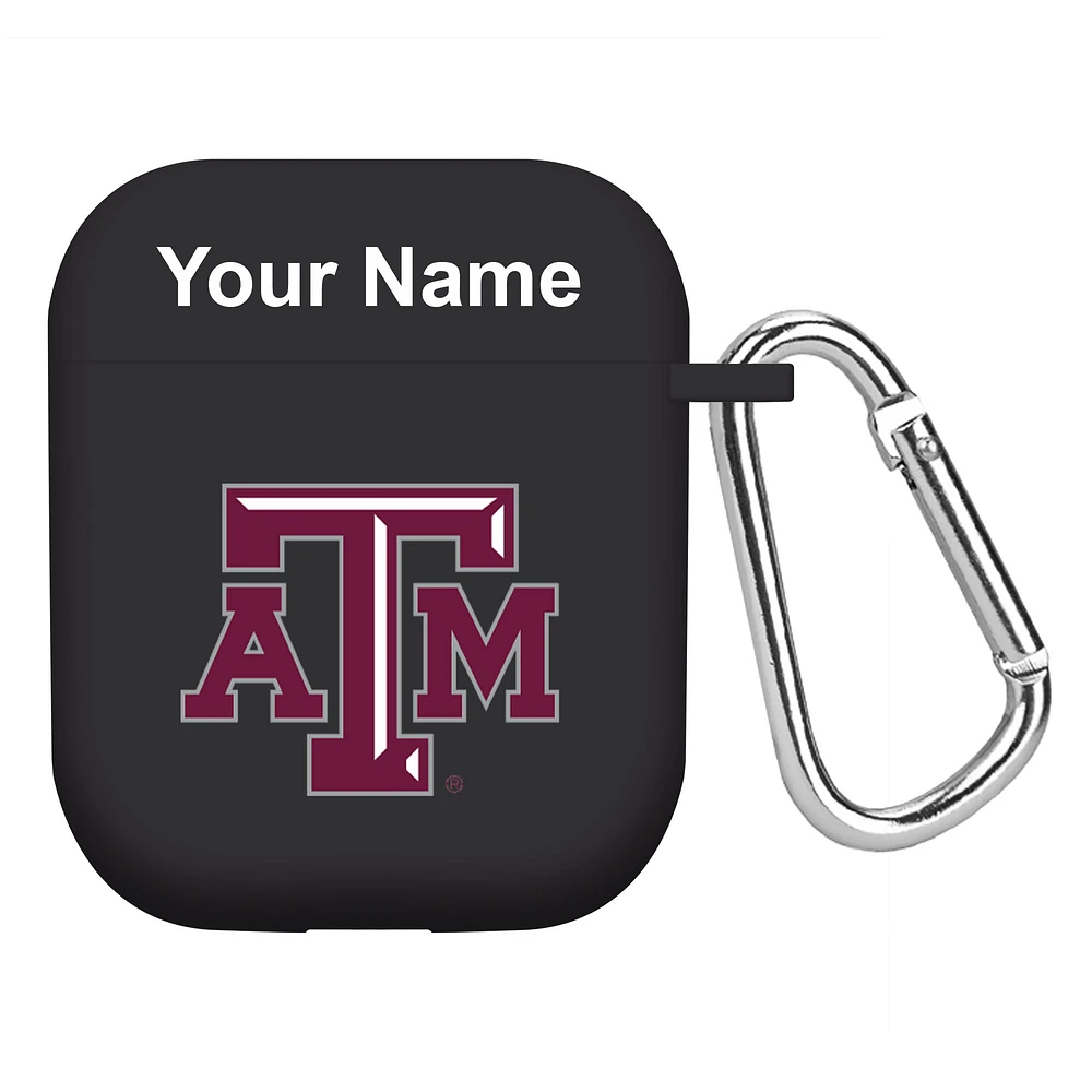 Black Texas A&M Aggies Personalized AirPods Case Cover