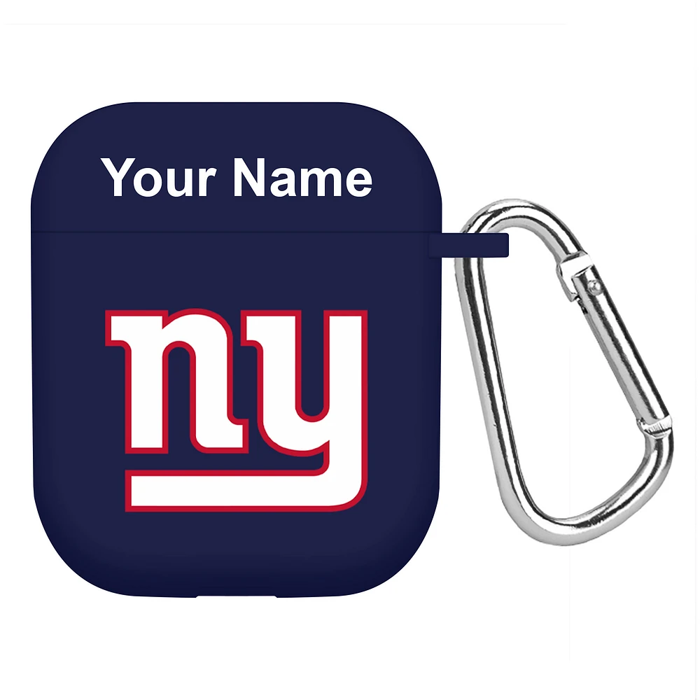Navy New York Giants Personalized AirPods Case Cover