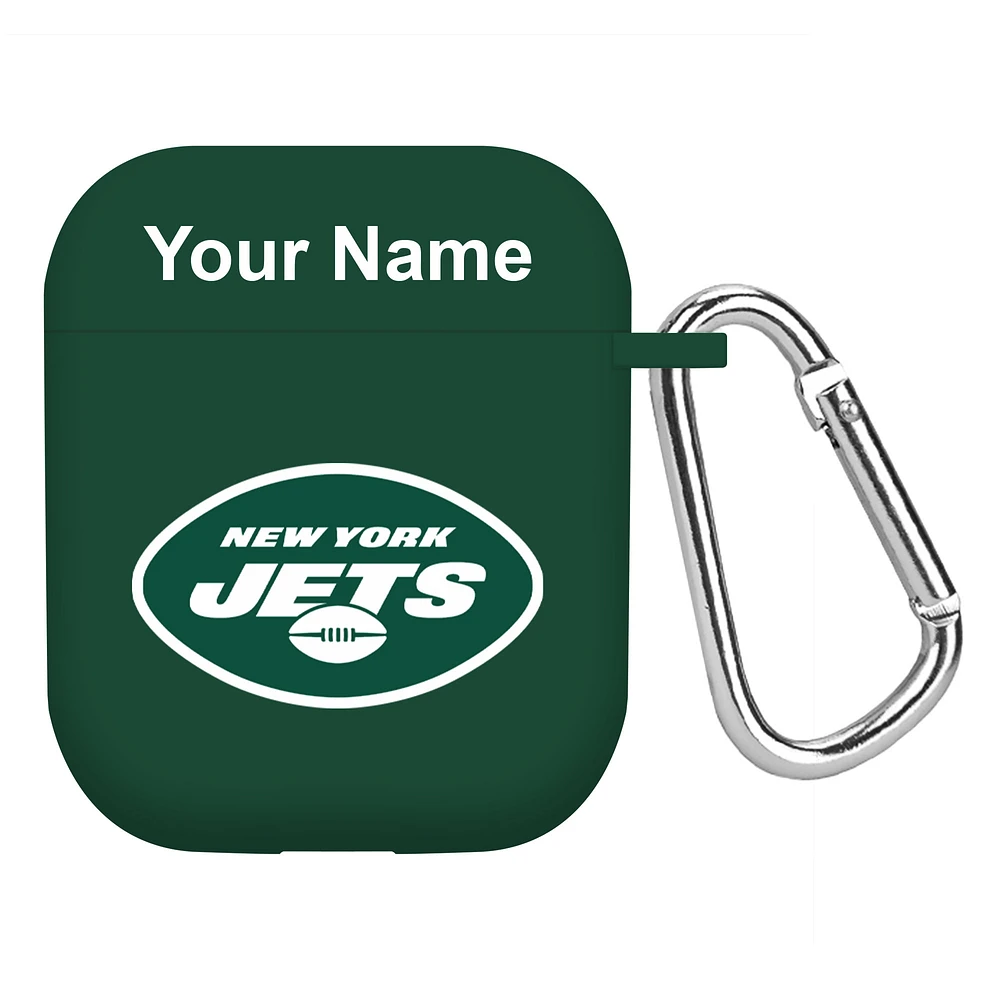 Green New York Jets Personalized AirPods Case Cover