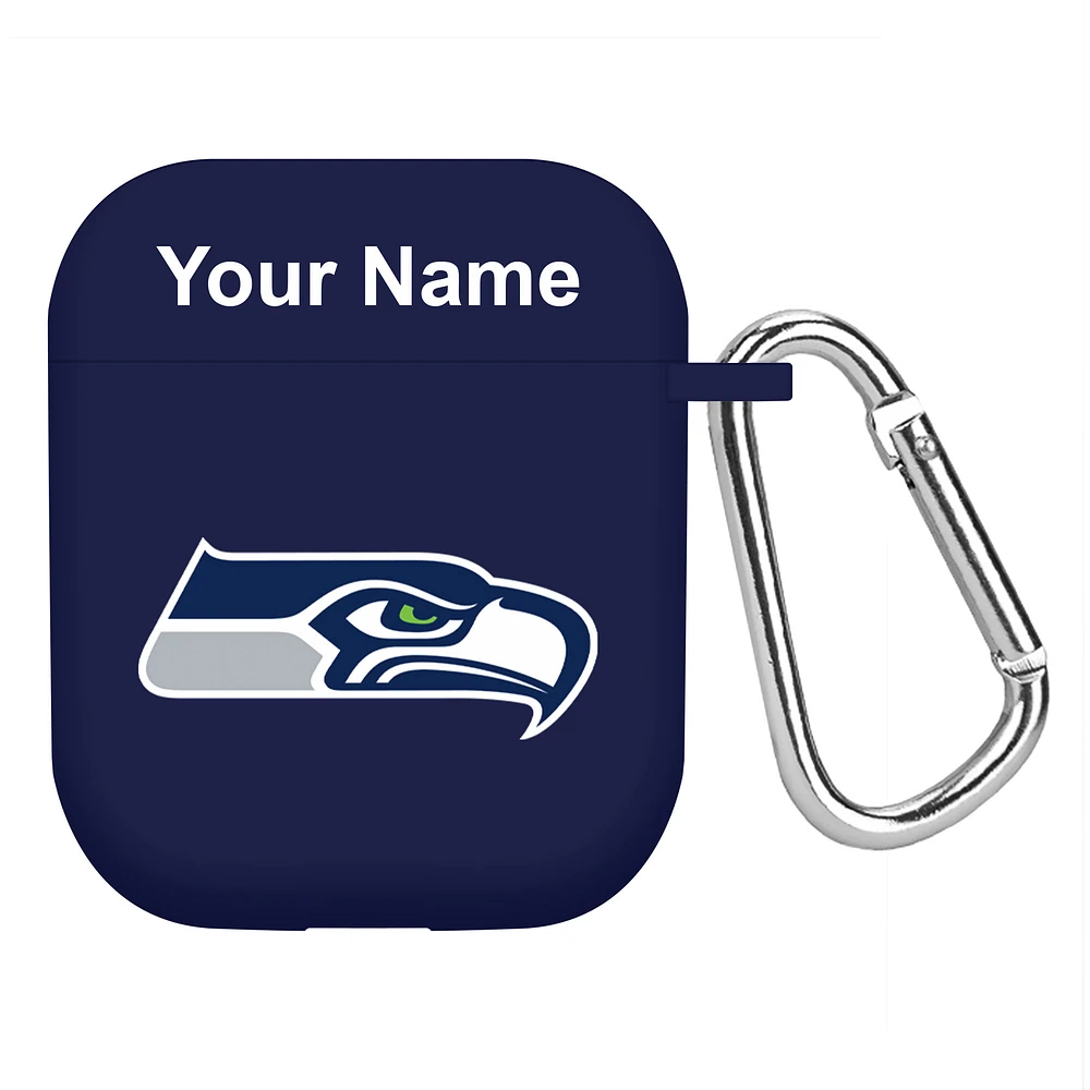 Navy Seattle Seahawks Personalized AirPods Case Cover