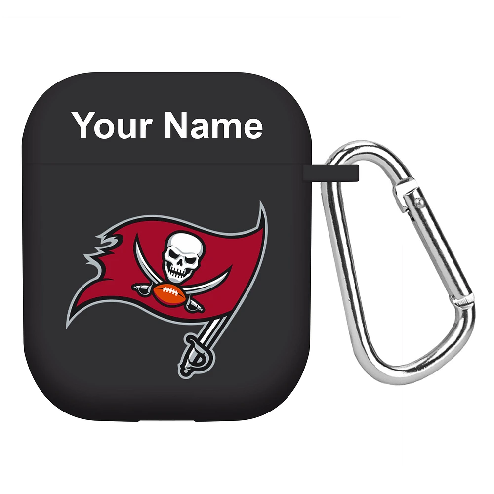 Black Tampa Bay Buccaneers Personalized AirPods Case Cover