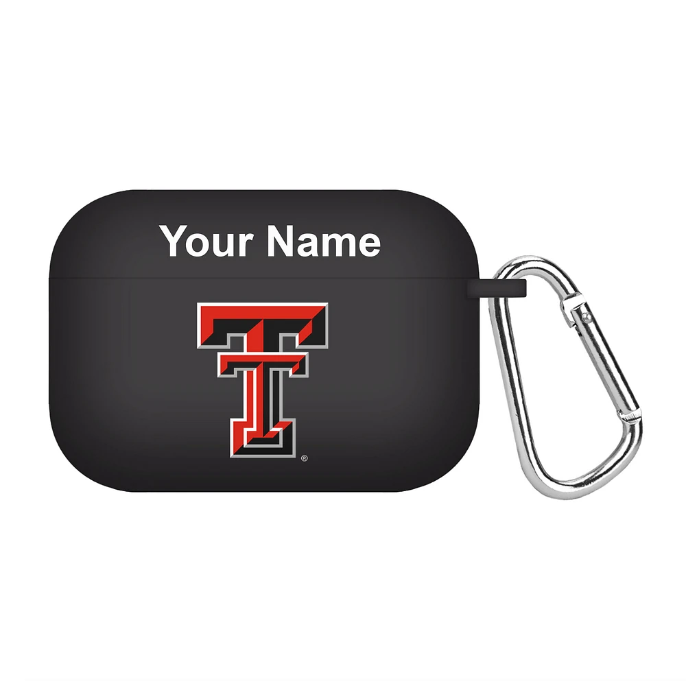 Black Texas Tech Red Raiders Personalized AirPods Pro Case Cover