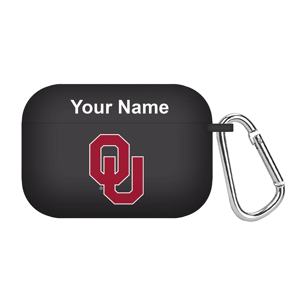 Black Oklahoma Sooners Personalized AirPods Pro Case Cover