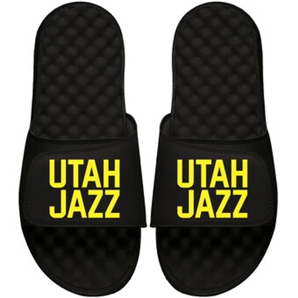 Men's ISlide Black Utah Jazz Wordmark Slide Sandal