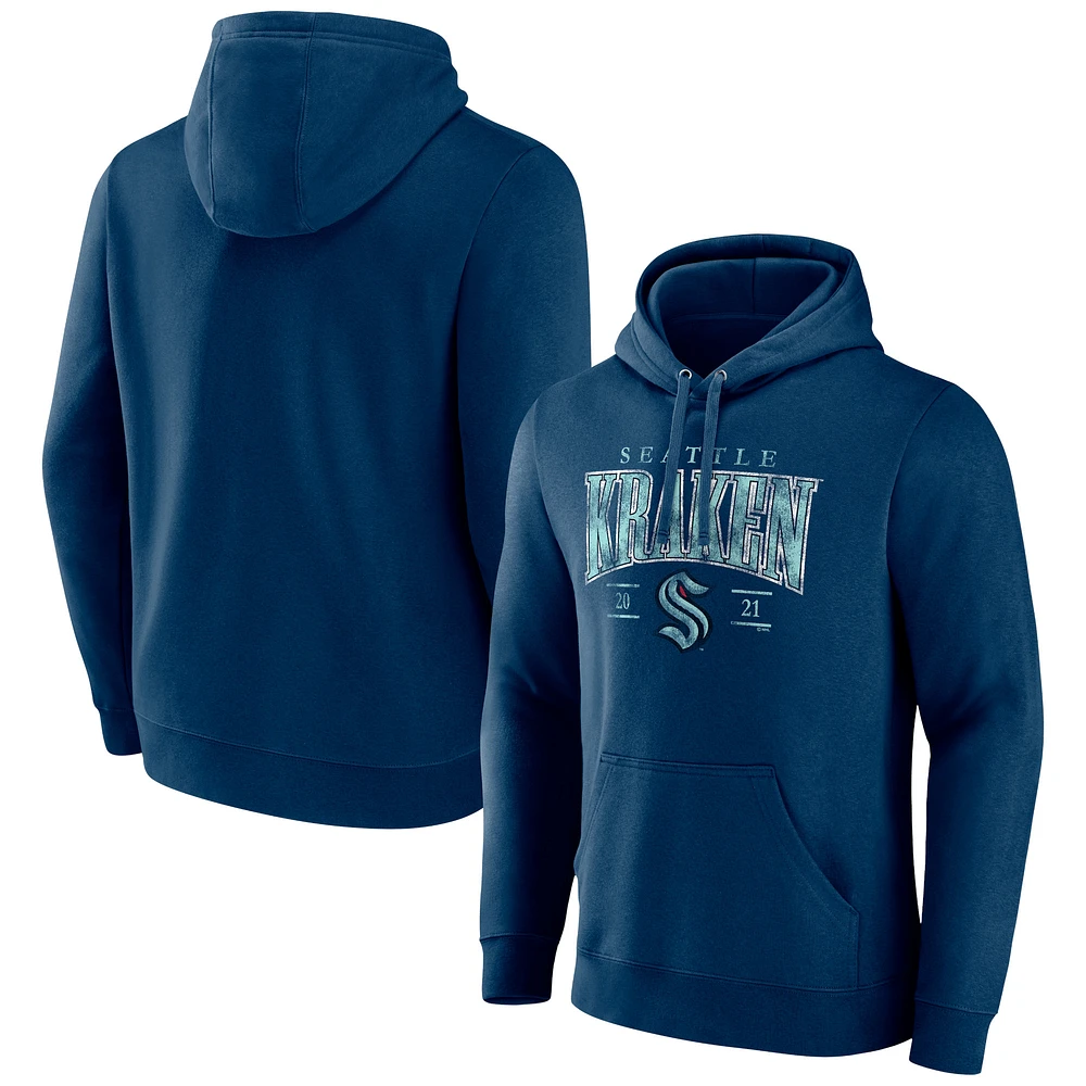 Men's Fanatics Deep Sea Blue Seattle Kraken Dynasty Pullover Hoodie