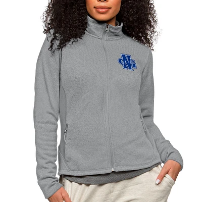 Women's Antigua Heathered Gray North Georgia Nighthawks Course Full-Zip Jacket