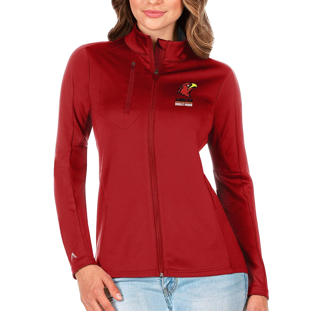 Women's Antigua Illinois Tech Scarlet Hawks Generation Full-Zip Jacket