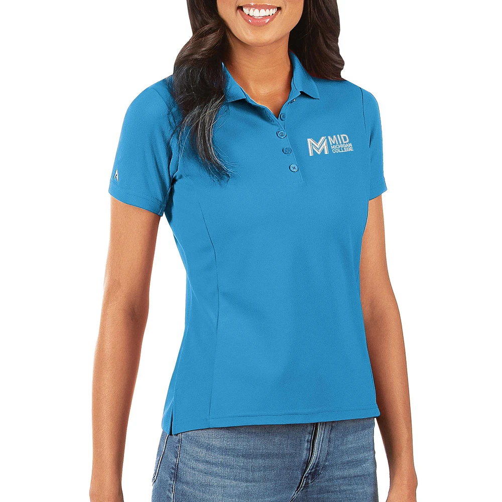Women's Antigua Light Blue Mid Michigan College Legacy Pique Polo