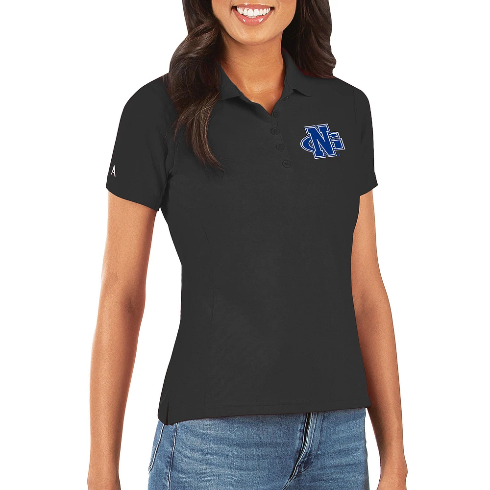 Women's Antigua Black North Georgia Nighthawks Legacy Pique Polo
