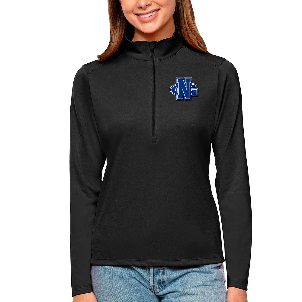 Women's Antigua Black North Georgia Nighthawks Tribute Half-Zip Top