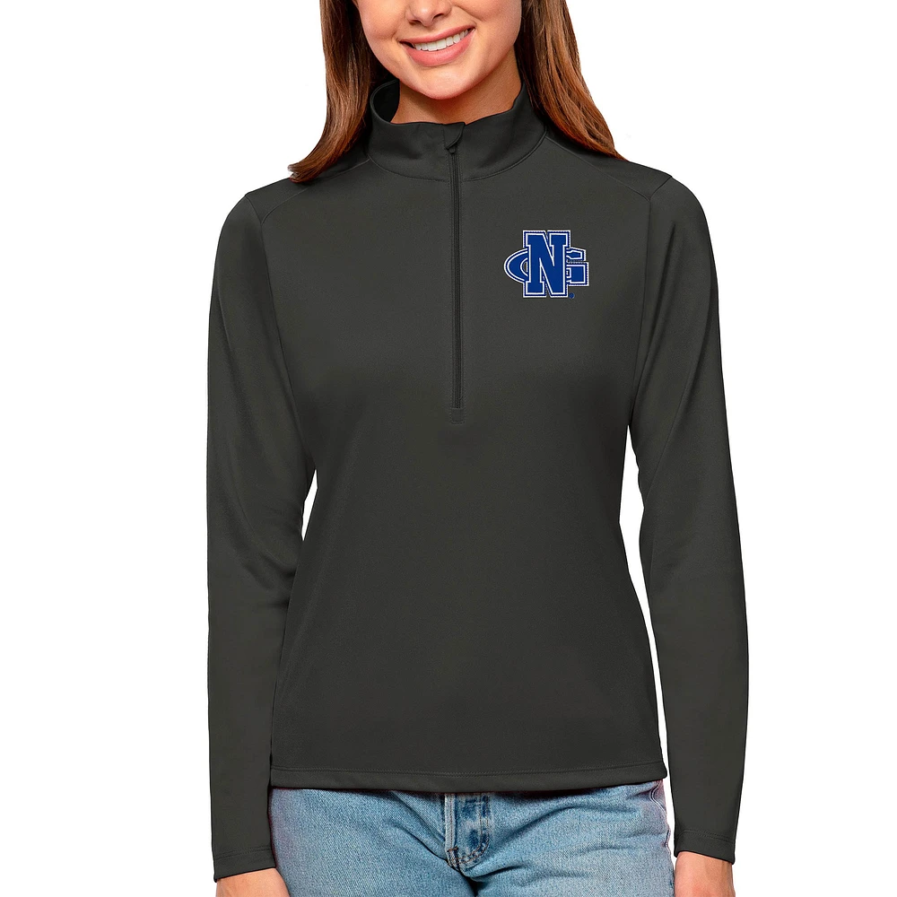 Women's Antigua Charcoal North Georgia Nighthawks Tribute Half-Zip Top