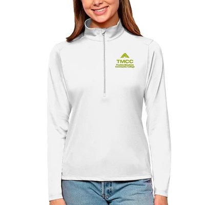 Women's Antigua White Truckee Meadows Community College Tribute Half-Zip Top