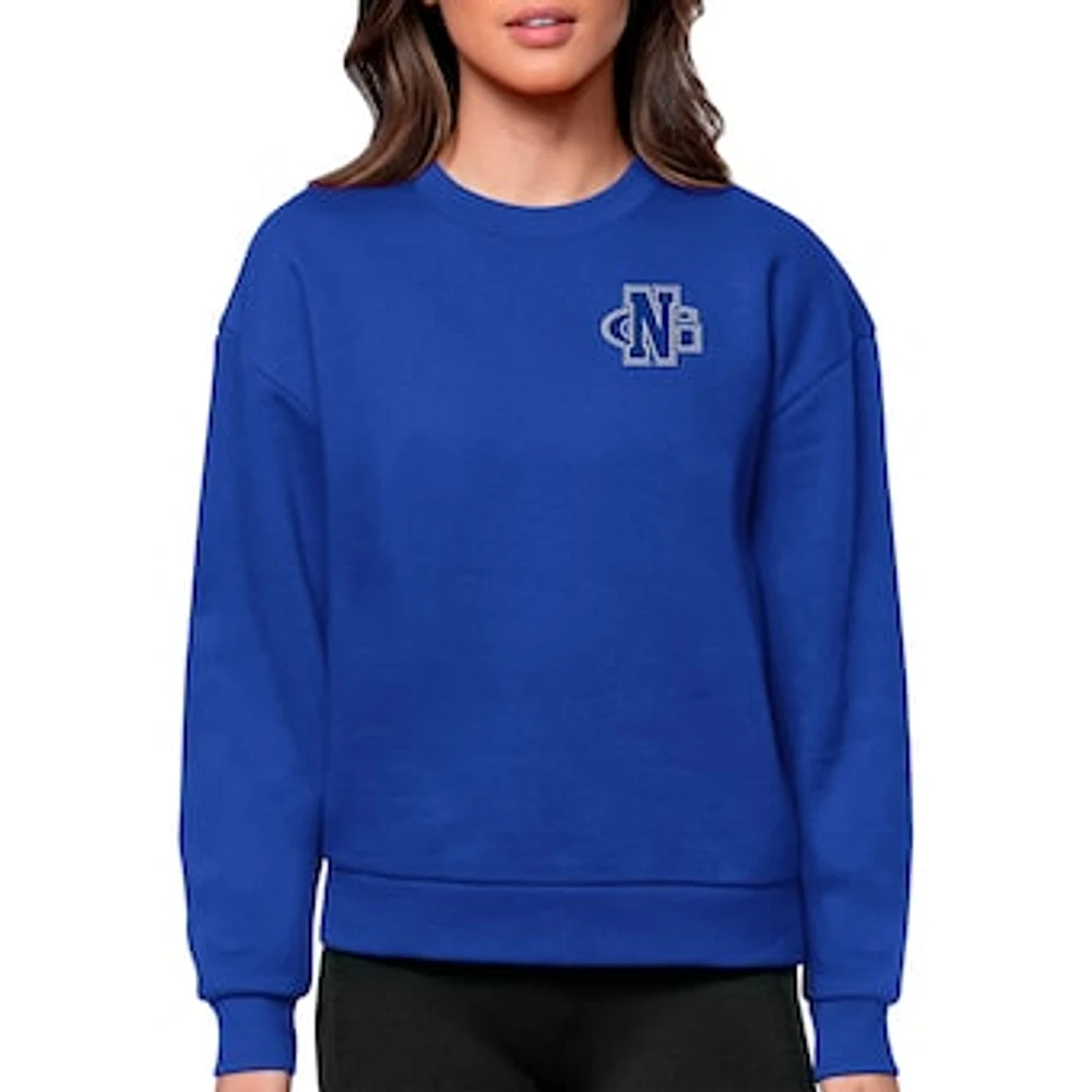Women's Antigua Royal North Georgia Nighthawks Victory Crewneck Pullover Sweatshirt