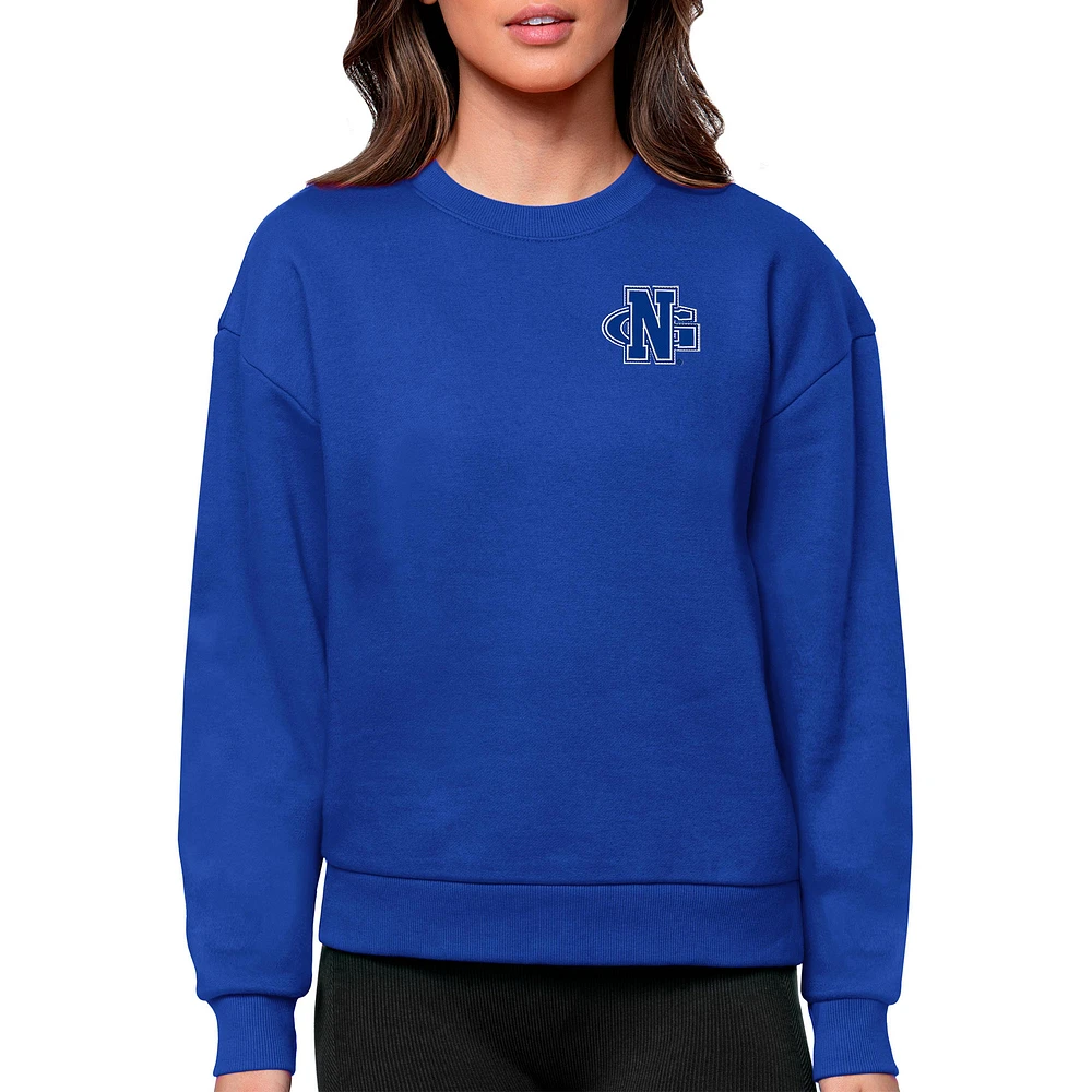 Women's Antigua Royal North Georgia Nighthawks Victory Crewneck Pullover Sweatshirt