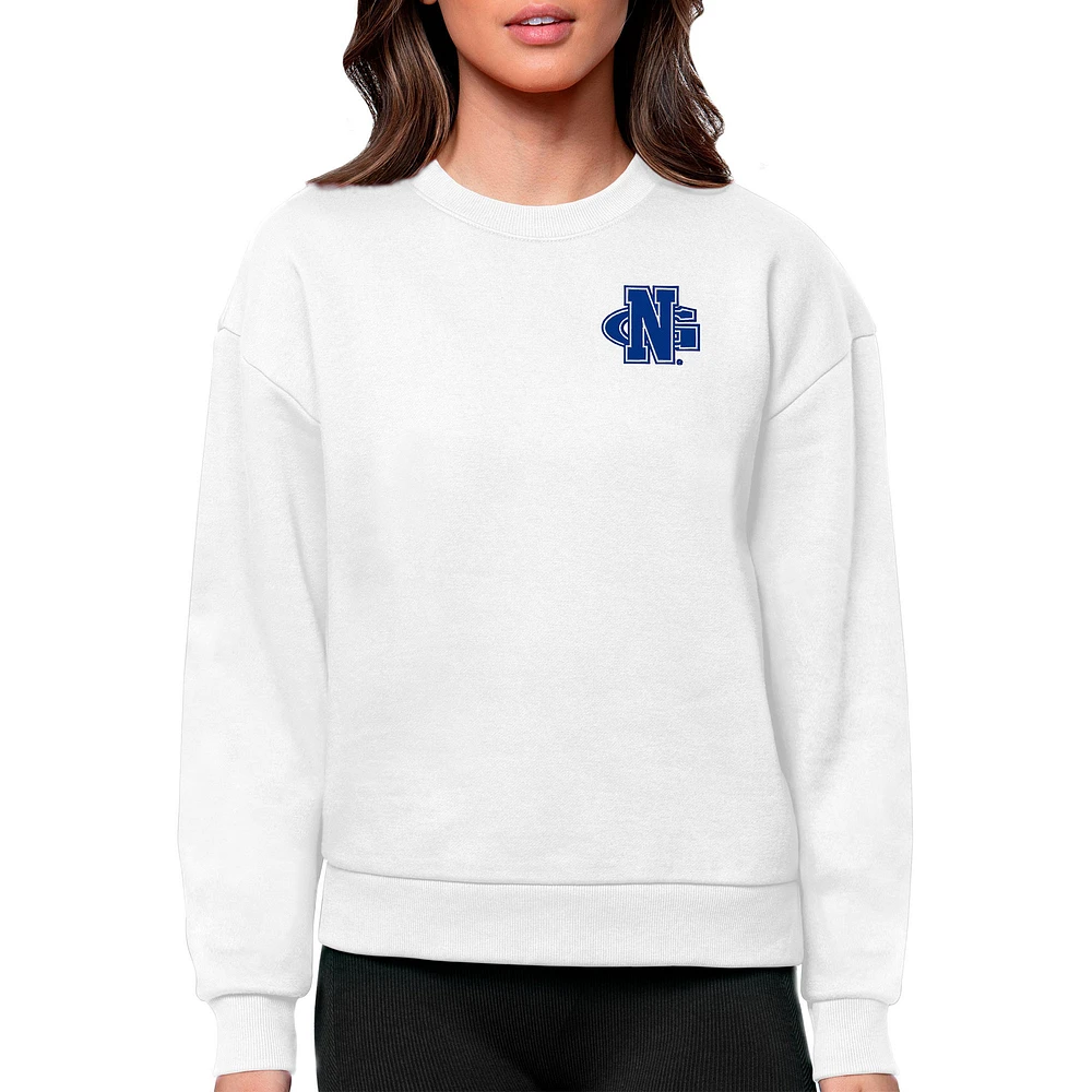 Women's Antigua White North Georgia Nighthawks Victory Crewneck Pullover Sweatshirt