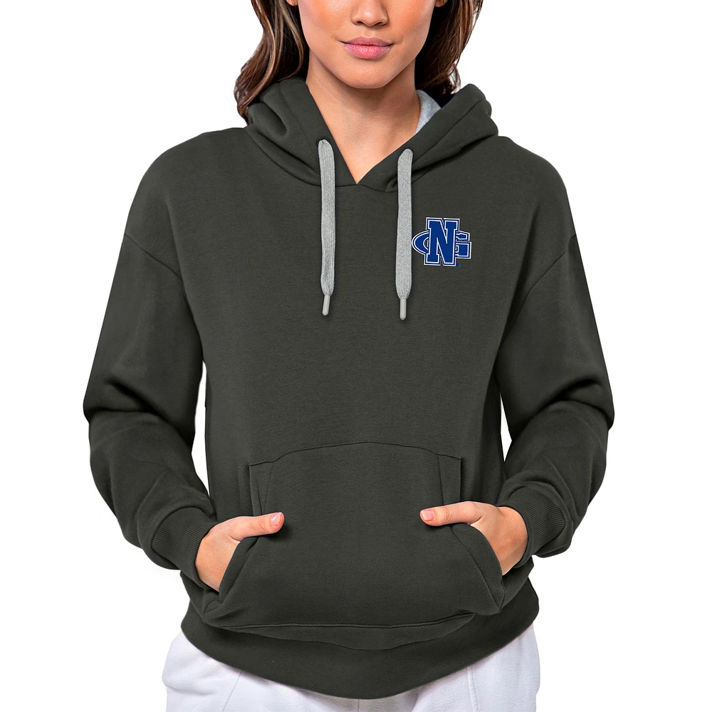 Women's Antigua Charcoal North Georgia Nighthawks Victory Pullover Hoodie