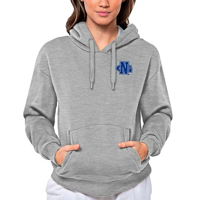 Women's Antigua Heathered Gray North Georgia Nighthawks Victory Pullover Hoodie