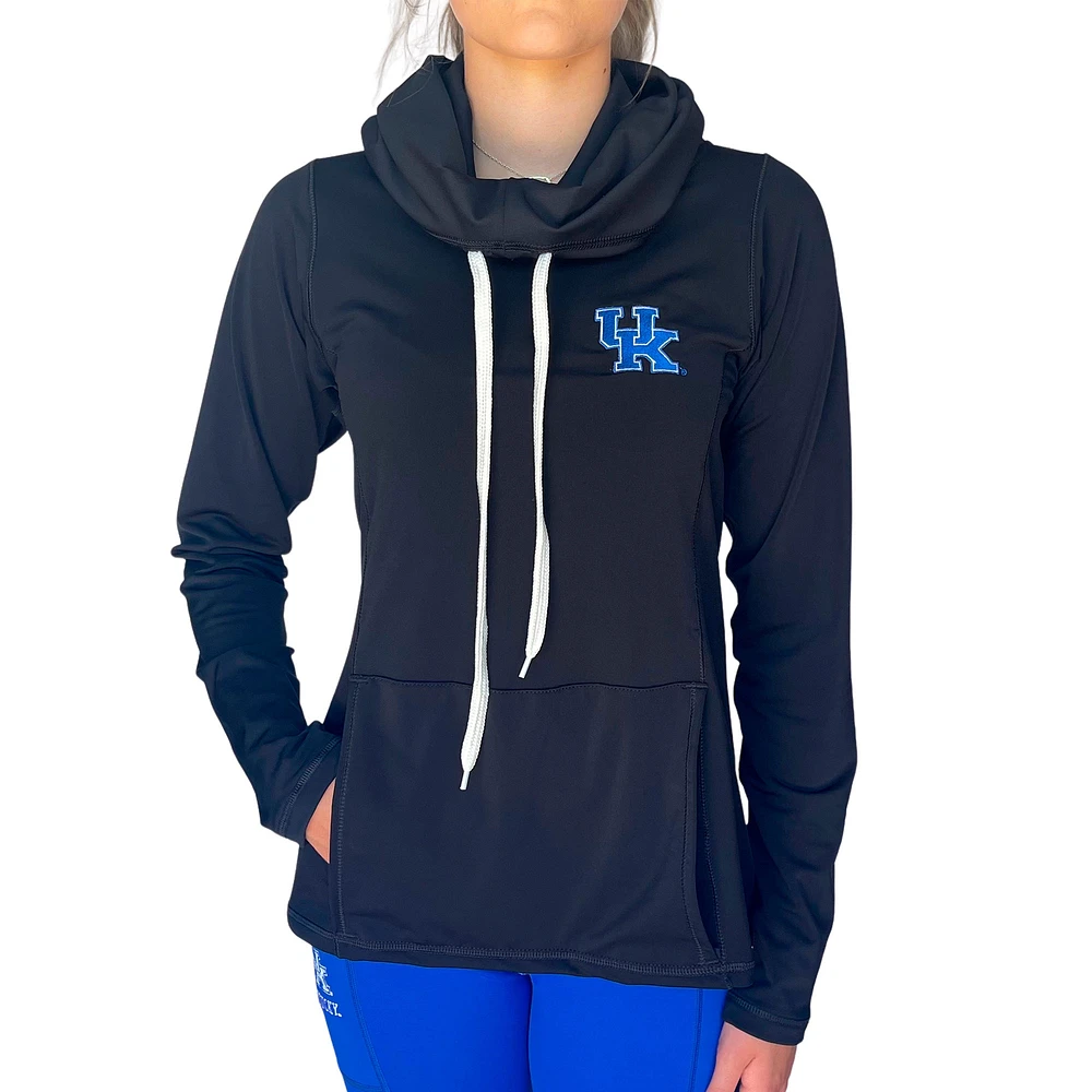 Women's Black Kentucky Wildcats Funnel Neck Pullover Hoodie