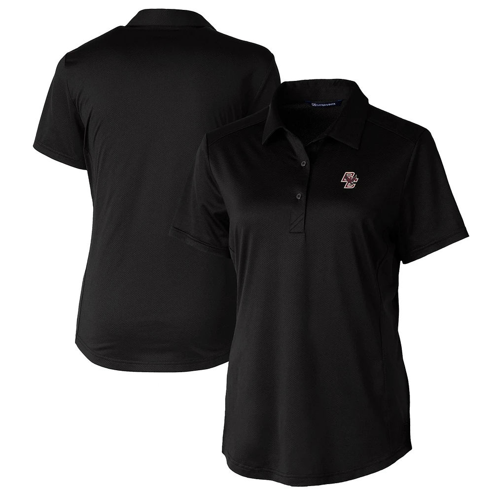 Women's Cutter & Buck Black Boston College Eagles Prospect Textured Stretch Polo