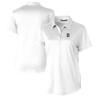 Women's Cutter & Buck White Dartmouth Big Green Prospect Textured Stretch Polo