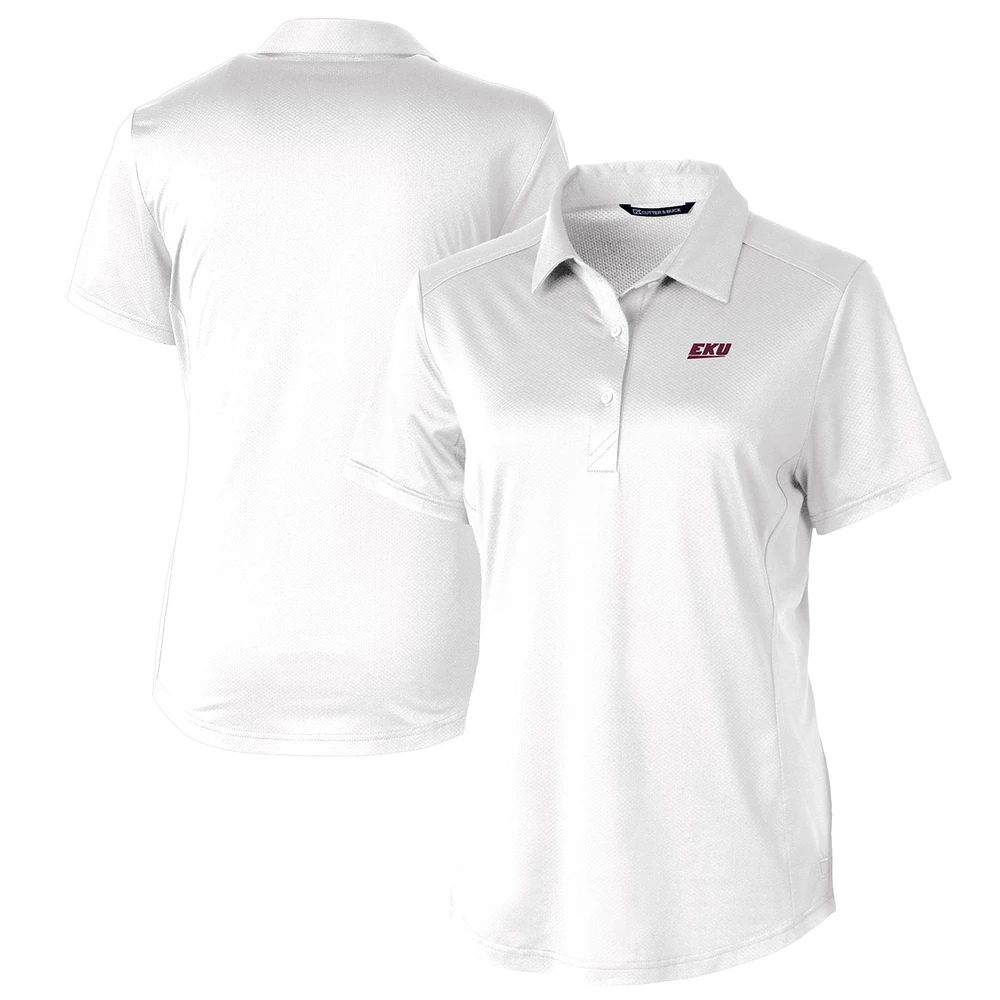 Women's Cutter & Buck White Eastern Kentucky Colonels Prospect Textured Stretch Polo
