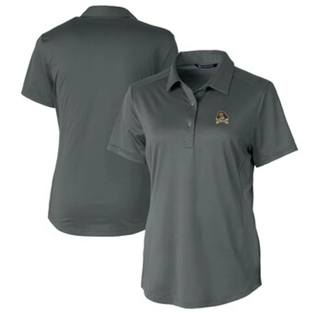 Women's Cutter & Buck Gray ECU Pirates Prospect Textured Stretch Polo