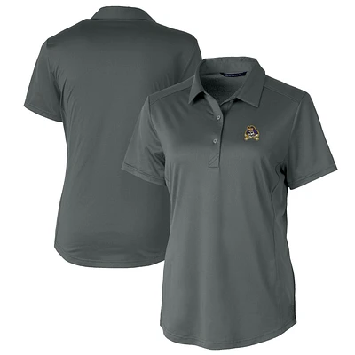 Women's Cutter & Buck Gray ECU Pirates Prospect Textured Stretch Polo
