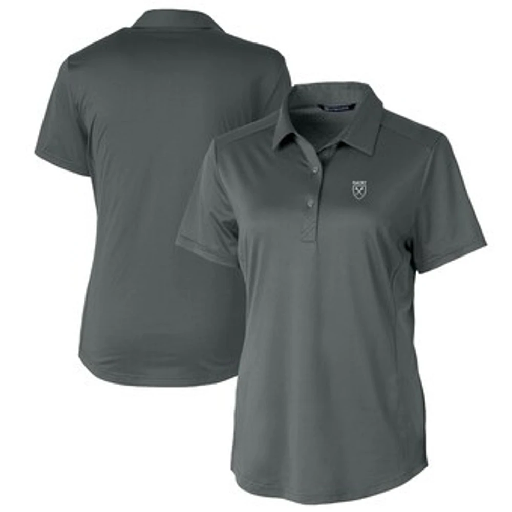 Women's Cutter & Buck Gray Emory Eagles Prospect Textured Stretch Polo