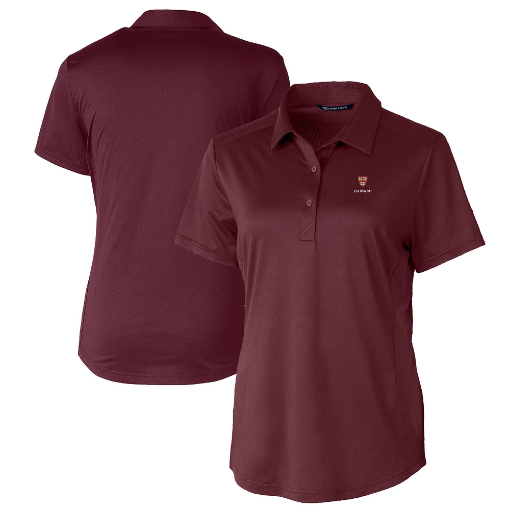 Women's Cutter & Buck Harvard Crimson Prospect Textured Stretch Polo