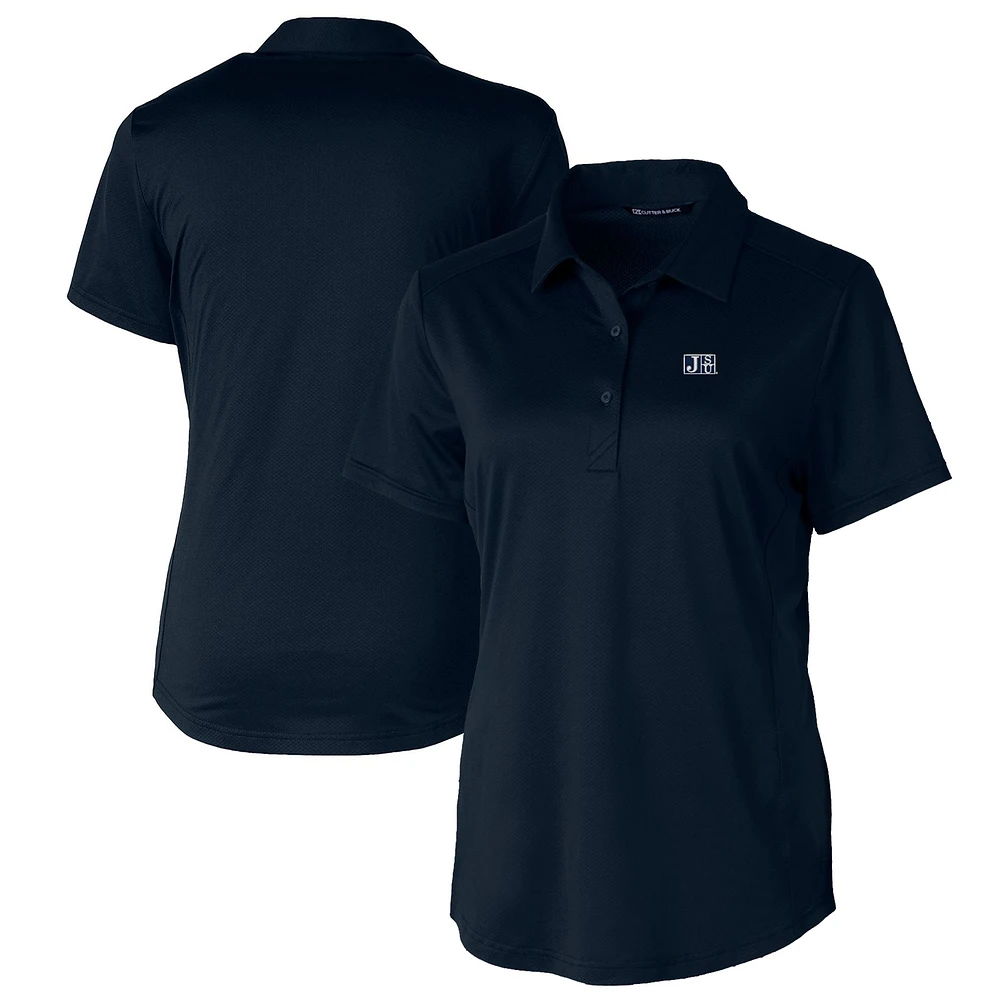 Women's Cutter & Buck Navy Jackson State Tigers Prospect Textured Stretch Polo