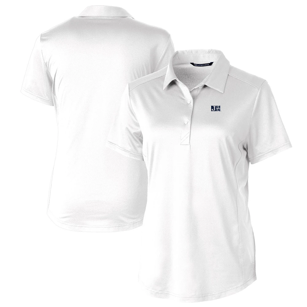 Women's Cutter & Buck White Jackson State Tigers Prospect Textured Stretch Polo