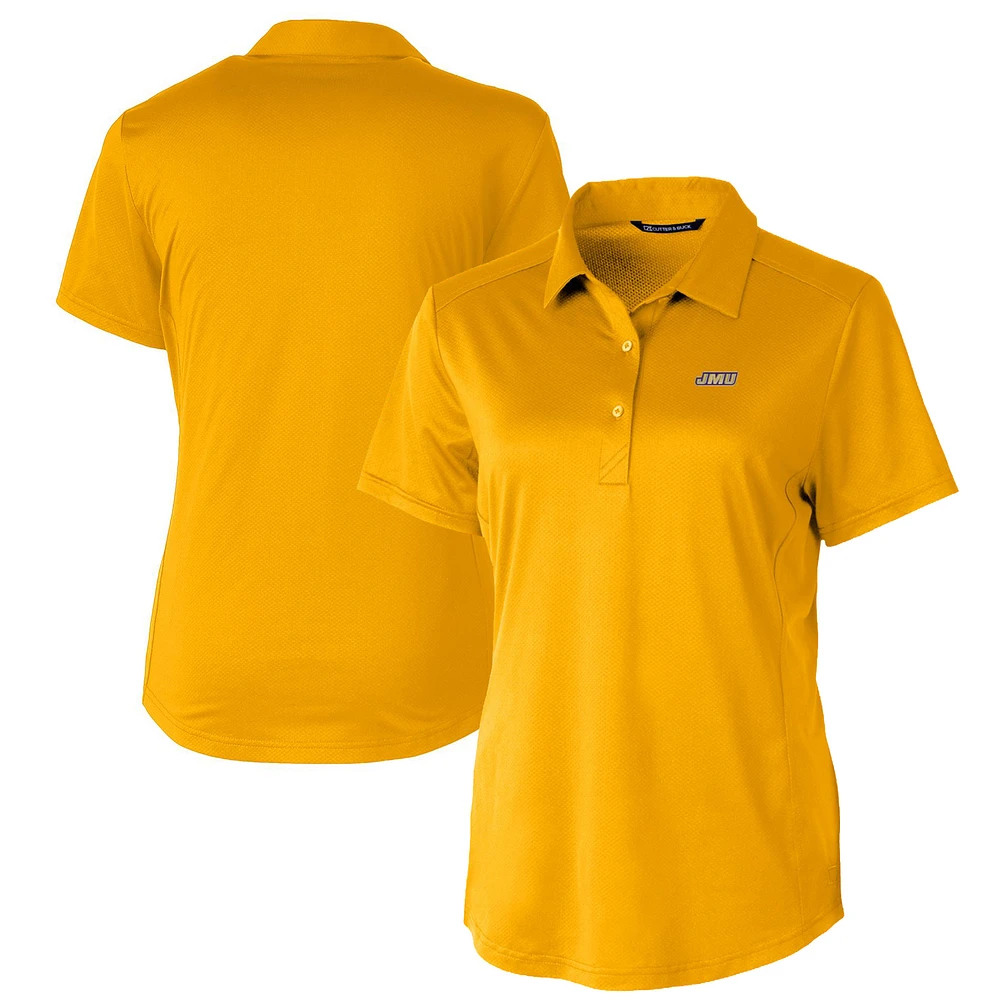 Women's Cutter & Buck Gold James Madison Dukes Prospect Textured Stretch Polo