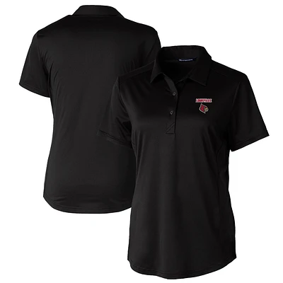 Women's Cutter & Buck Black Louisville Cardinals Prospect Textured Stretch Polo