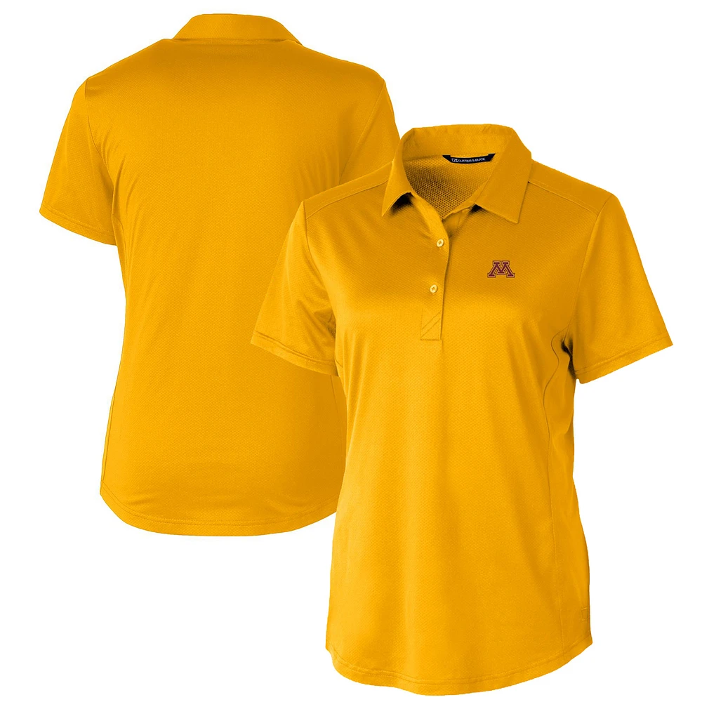 Women's Cutter & Buck Gold Minnesota Golden Gophers Prospect Textured Stretch Polo