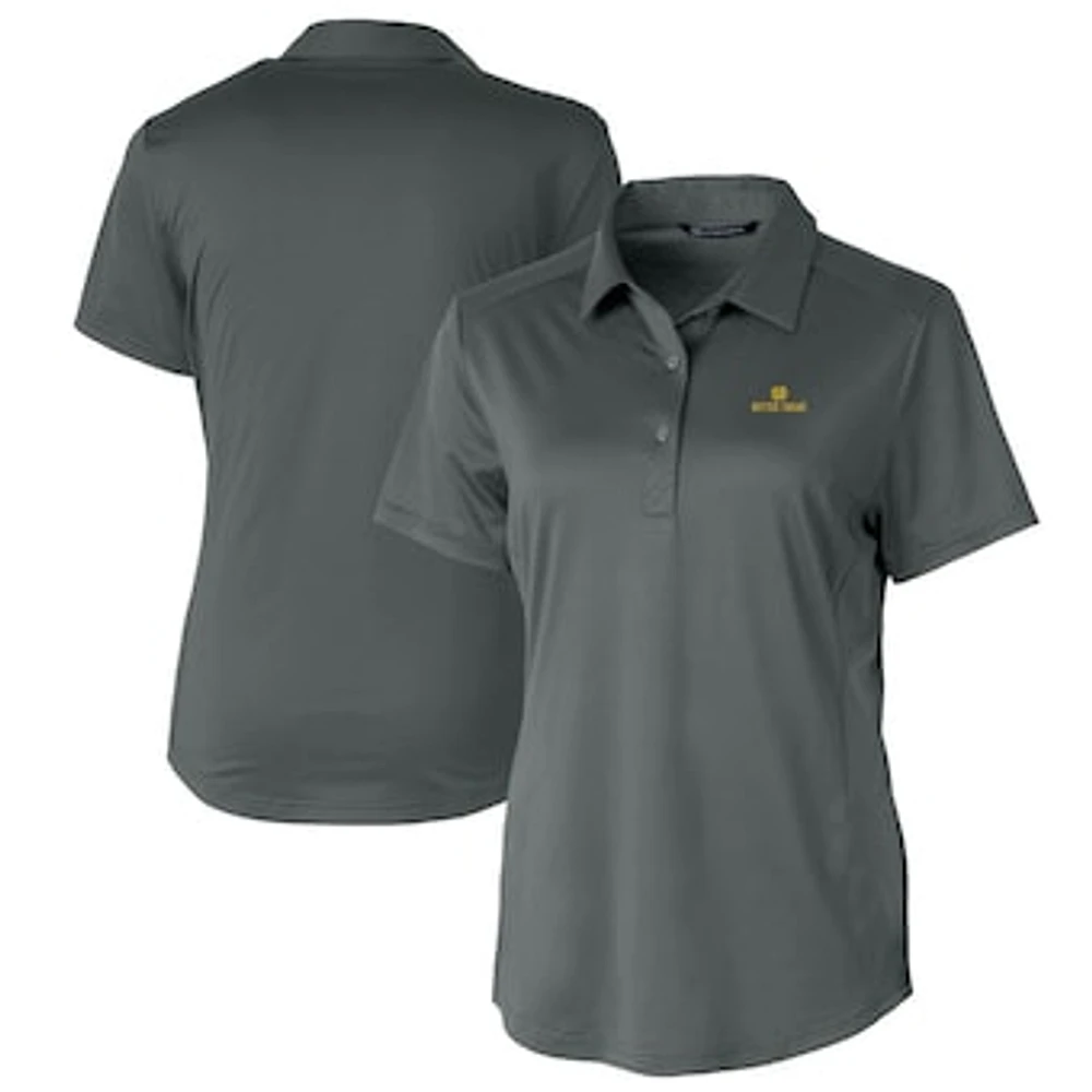 Women's Cutter & Buck Gray Notre Dame Fighting Irish Prospect Textured Stretch Polo
