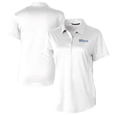 Women's Cutter & Buck White Pennsylvania Quakers Prospect Textured Stretch Polo