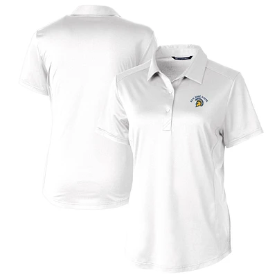 Women's Cutter & Buck White San Jose State Spartans Prospect Textured Stretch Polo