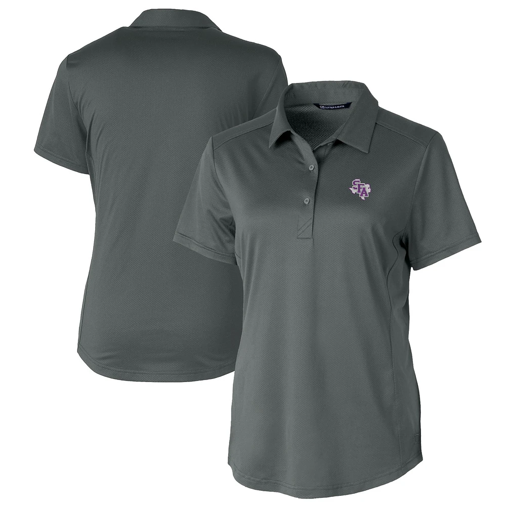 Women's Cutter & Buck Gray Stephen F Austin Lumberjacks Prospect Textured Stretch Polo