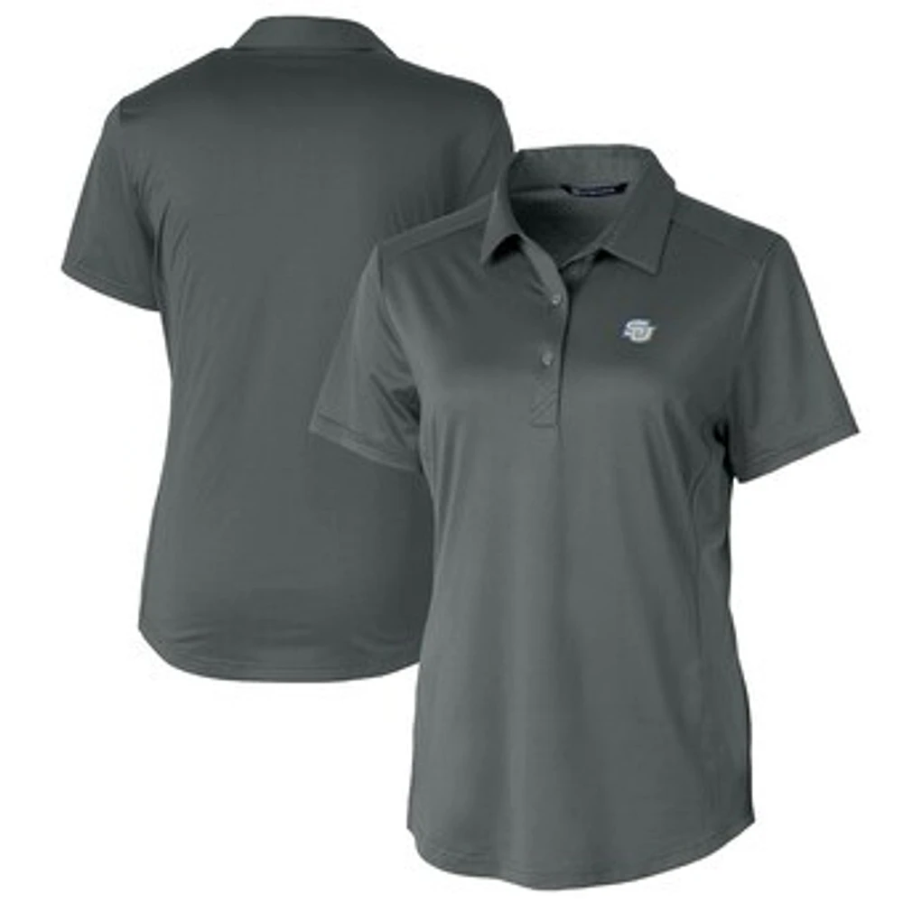 Women's Cutter & Buck Gray Southern University Jaguars Prospect Textured Stretch Polo