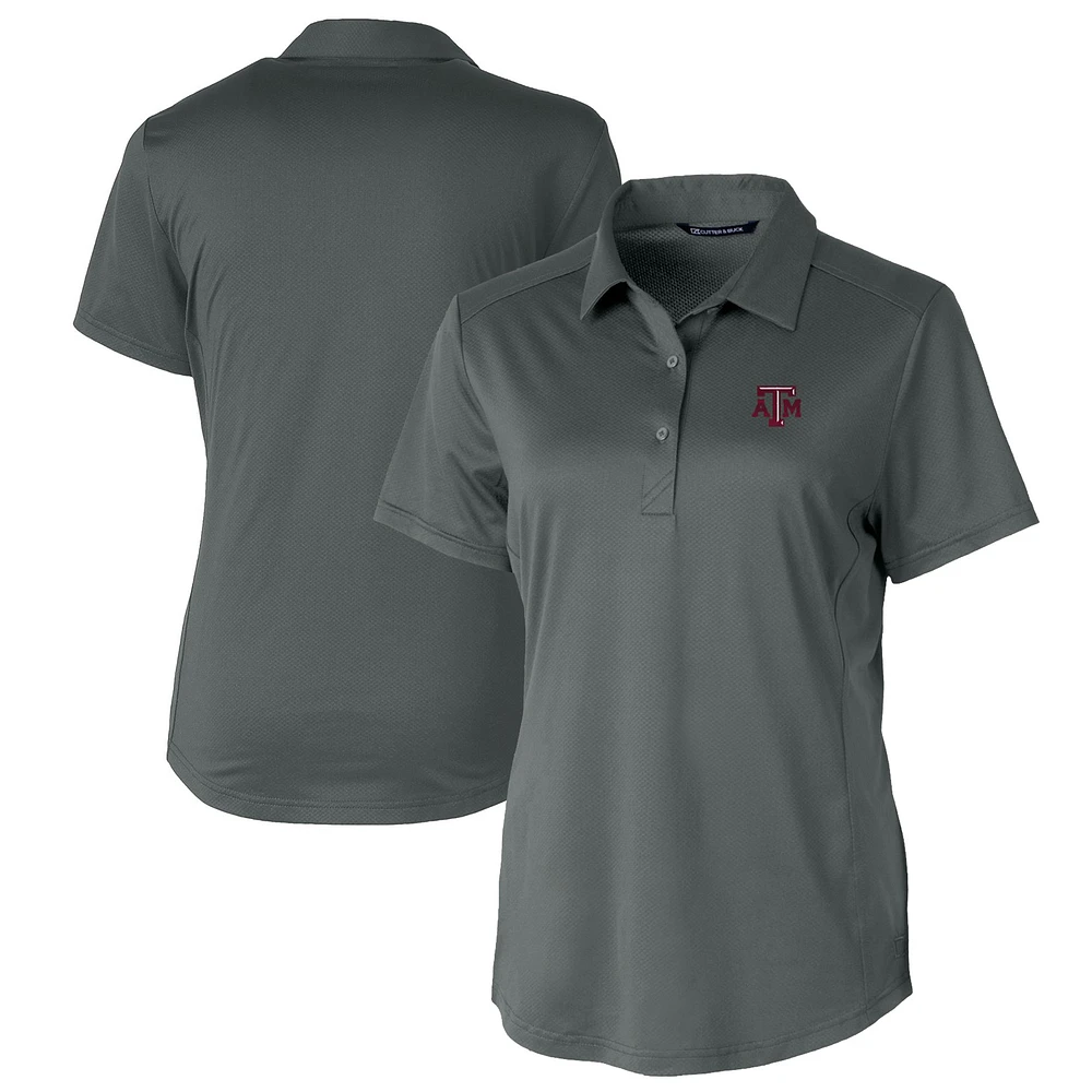Women's Cutter & Buck Gray Texas A&M Aggies Prospect Textured Stretch Polo