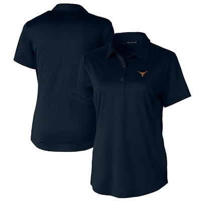 Women's Cutter & Buck Navy Texas Longhorns Prospect Textured Stretch Polo