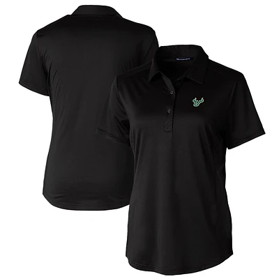 Women's Cutter & Buck Black South Florida Bulls Prospect Textured Stretch Polo