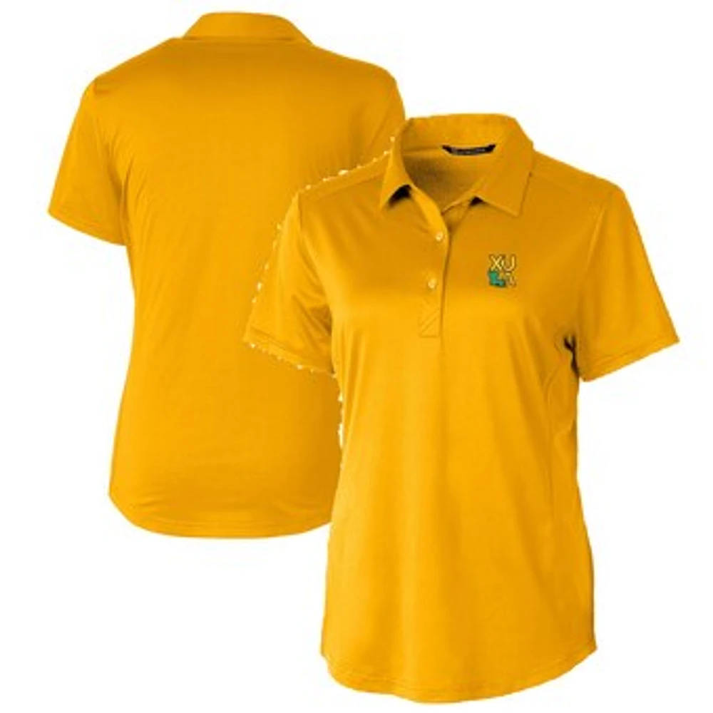 Women's Cutter & Buck Gold XULA Prospect Textured Stretch Polo