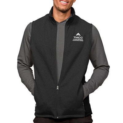 Men's Antigua Heathered Black Truckee Meadows Community College Course Full-Zip Vest
