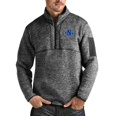 Men's Antigua Heathered Charcoal North Georgia Nighthawks Fortune Quarter-Zip Jacket